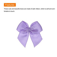 100 Pcs Mini Ribbon Bow 1″ Mini Fabric Satin Ribbon Flower Bows Dark Purple