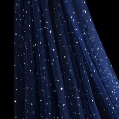 54 Inch x 8 Yards Glitter Tulle Fabric Rolls Laser Stars and Moon Tulle Rolls fo