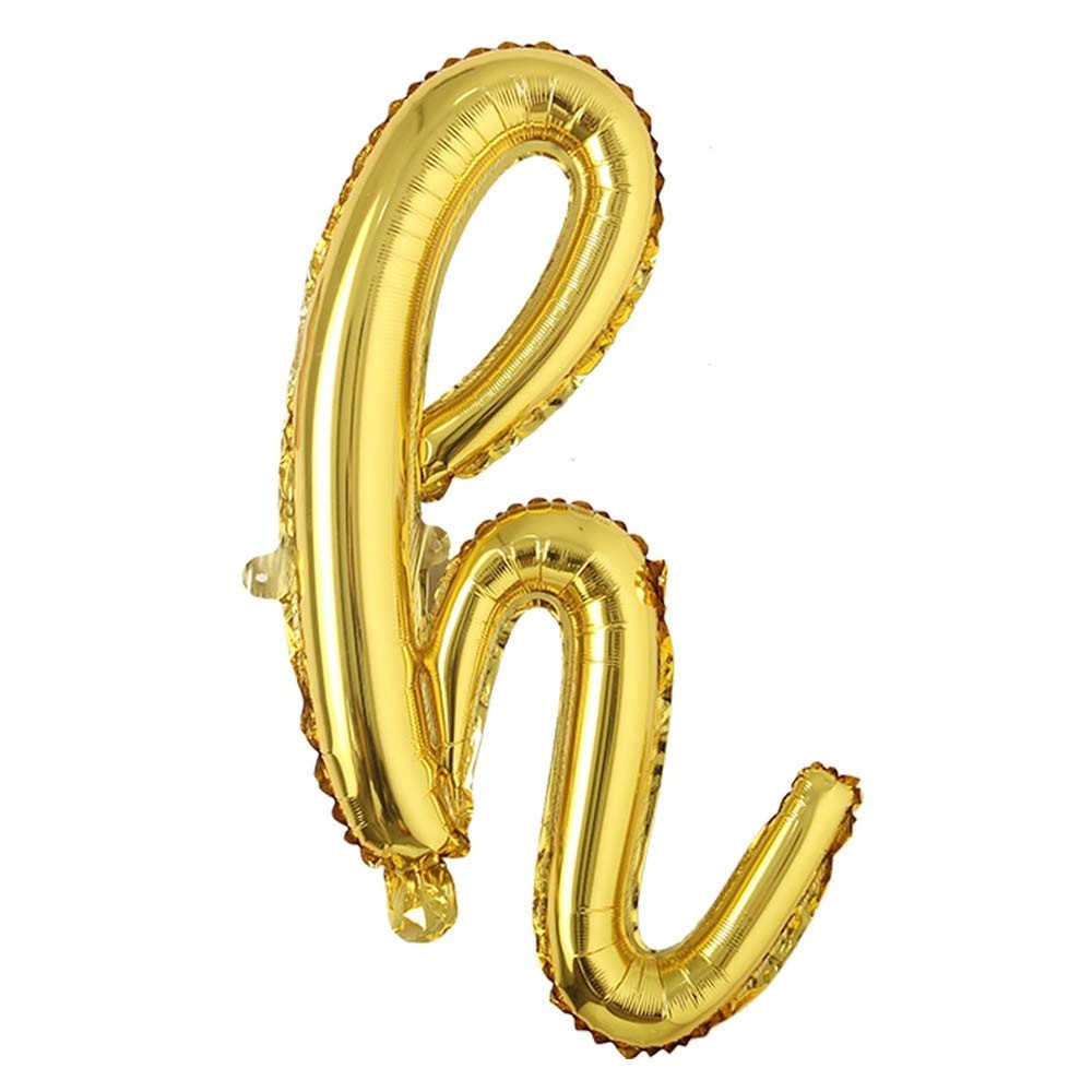 18 inch Gold DIY a-z Handwriting lowercase letters name Foil balloon Letter c…