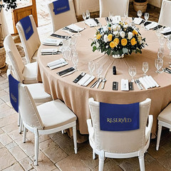 12 Pieces Velvet Reserved Chair Signs for Weddings – Gold Foil Church Pew
