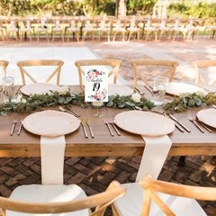 Floral Table Number Cards 1-26 Geometric 4 x 6 Double Sided Wedding Party