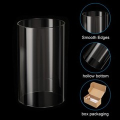 2Pcs 3″x4″ Open Ended Glass Candle Holders High Borosilicate Glass Chimney Clear