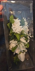 Wedding Bridal Bouquet White & Green Flower Roses Bouquet Cascade Bride Marriage