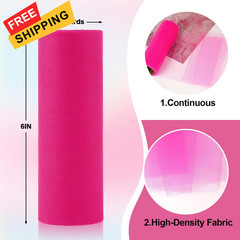 Miegecha 24 Colors Tulle Rolls 6” by 10 6 inches x 10 yards, Multicolor