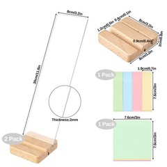 Legrape 2-Pack Monitor Memo Board, Sticky Note 11.8×3.1 inch, Clear