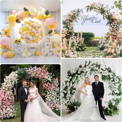 Extra Strong Round White Metal Wedding Arch Circle Backdrop Stand Balloon Arbors
