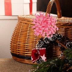 6 Pcs 4 Inch Grosgrain Curly Bows for Gift Wrapping Self-Adhesive Rose Pink