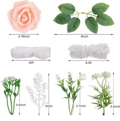 6PCS Bridal Bridesmaid Wrist Flower Wristband Bride Corsage Hand Wedding DIY