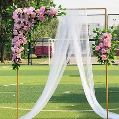 Metal Wedding Arch Frame Gold Iron Garden Party Stand Backdrop Flower Display