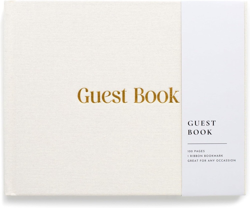 Lamare Wedding Guest Book Elegant Guest Book for Party, Baby Shower White 7×9″