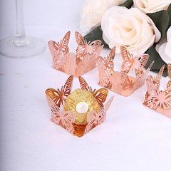 50 Metallic 4 in Mini Butterfly Square Cupcake Dessert PAPER LINERS Party Events