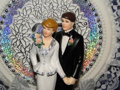 New Elegant 25th Wedding Anniversary Couple Cake topper with silver #25 decor #9