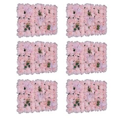 6-Pack 24 × 16 Inch 3D Pink Hydrangea Flower Wall Panels Backdrop for Wedding