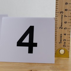 Wedding Table Numbers 1-25 White Plastic Tent Signs for Reception Restaurant