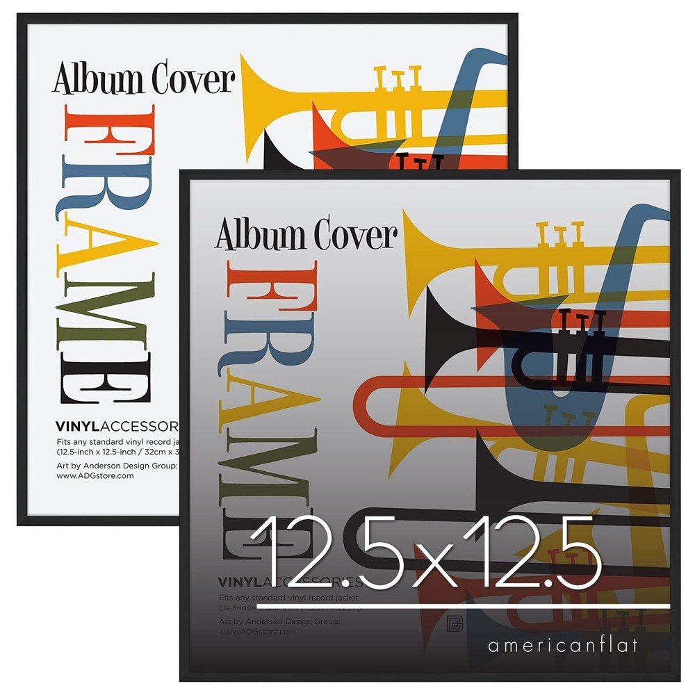 Americanflat 12.5×12.5 Album Frame with Plexiglass – Set of 2 – Record Album …
