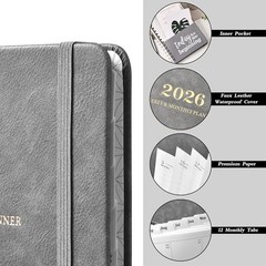 2026 Planner – 2026 Planner Weekly and Monthly from Jan. 2026 – Dec. 2026, Grey