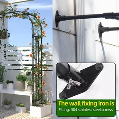 BUKLIYN Half Sided Arch Against The Wall Garden Trellis – Arch, Black