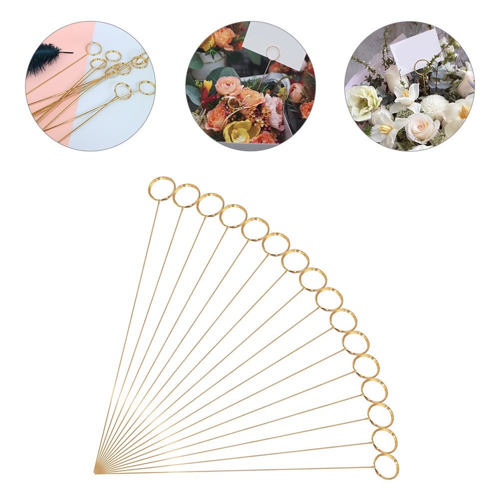 30Pcs Golden Floral Card Clips for Photo Memo and Table Number Display