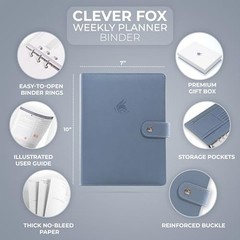 Weekly Planner Binder – Goal Setting Planner for Medium (7″ x 9″) Windy Blue
