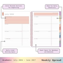 WAAV Weekly and Monthly Academic Year Planner 7″ x 9″ Lisa- 2026/2027