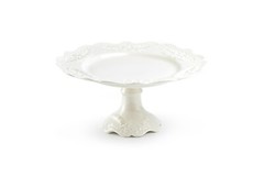 Grace Teaware White Victorian Fine Porcelain 10″ Cake Stand