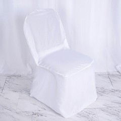 75 White POLYESTER BANQUET CHAIR COVERS Wholesale Wedding Party Decorations