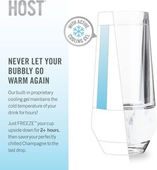 Host Champagne Freeze Stemless Chilling Wine 2 Count (Pack of 1), Marble