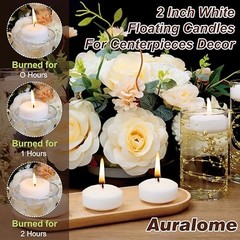 Floating Candles 2-Inch – White Unscented Floating Candles 12 Pack 12-White
