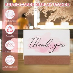 8 Pcs Wood Place Card Holders for Food Signs, Brown