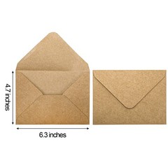 Nicunom 150 Pack Kraft Envelopes, 4 x 6 Inch Brown 4.7 x 6.3 inchs,