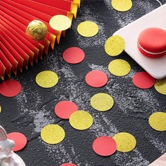 Gold and Red Confetti Table Decoration for Birthday Wedding Gold,red