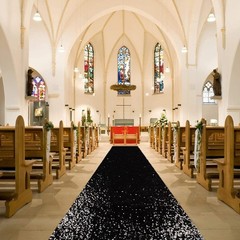 Wedding Aisle Runner Sequin Fabric Black 10FT Long Sparkle Walkway Rug