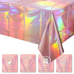 3 Pack Rose Gold Plastic Tablecloth, Disposable Rectangle 3 Pack,