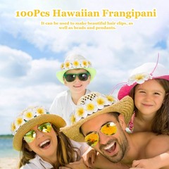100Pcs White Foam Hawaiian Frangipani Artificial Plumeria Flower Petals 9547