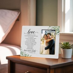 Christian Gifts Picture Frame for Couples Newlyweds, Love is Patient Wedding