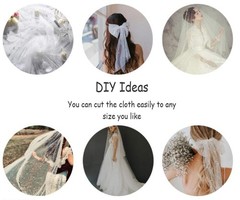 Set of 2 Table Runner 63″ X 120″ Wedding Veil White Dessert Tablecloth Chiffo…