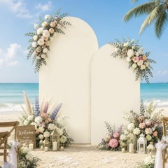 Arch Covers 7.2 and 6ft Wedding Arch Backdrop Cover Set of 2 7.2ft+6ft Beige