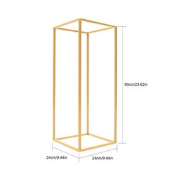 Gold Metal Flower Stand Rectangular Rack For Wedding Table Centerpieces Decor