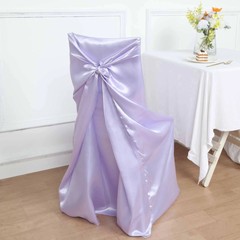 6 Lavender SATIN UNIVERSAL CHAIR COVER for Wedding Banquet Reception Decorations