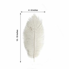 12 pcs 13-15″ long Ivory Genuine Ostrich FEATHERS Wedding Party Centerpieces