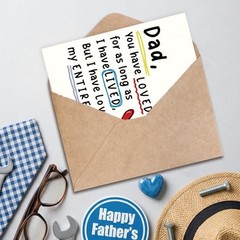 Fathers Day Card Gift for Dad from Daughter Son, Minimalist Premium AT-388