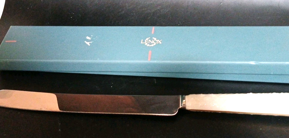 Vintage Lenox Cake Knife Wedding Promises Collection Floral Design Handle W/ Box