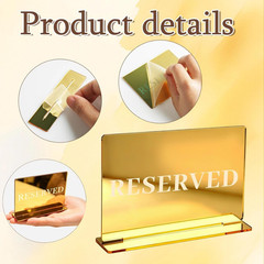 6 Pieces Gold Reserved Table Signs, Reserved Seating Sign, Reserve Signs for Wed
