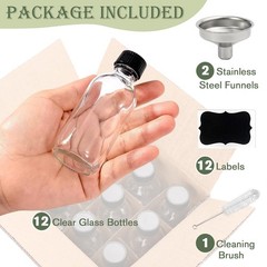 Showvigor 12 Pack 2oz Clear Glass Shot Bottles with Caps and…