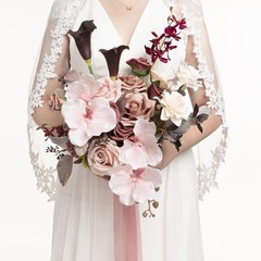 Ling’s moment Dusty Rose Wedding Bouquets for Bride, Pink Bridal Bouquets for…