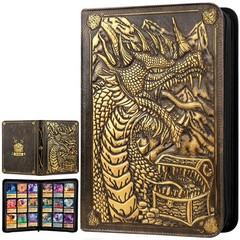 Trading Card Binder-Holds 360 Cards Pockets Album3D Leather 9 Pockets