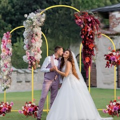 3 X Metal Arch Backdrop Background Stand for Wedding Birthday Decor 7.2/6.6/6 FT