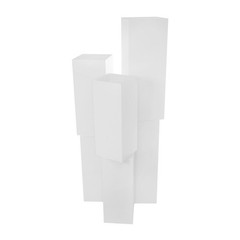 6Pc White Metal Display Pedestal Stands,Cuboid Freestanding Retail Display Riser