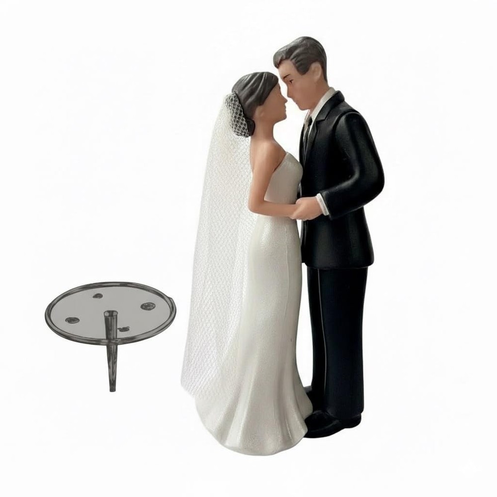 Wedding Cake Topper Bride and Groom Figurine with Veil for Wedding Bridal Shower