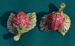 Six Japanese Hand Crafted Ceramic Fruit Place Card Holders